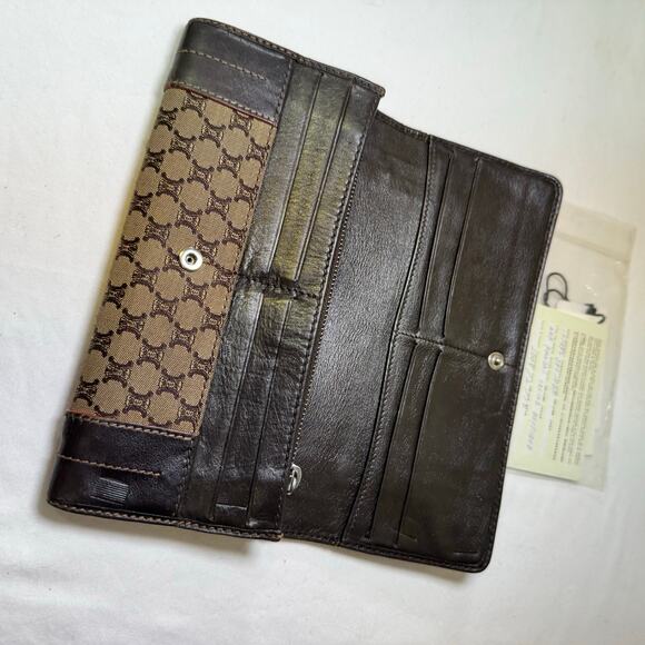 Celine Leather and fabric Monogram long wallet - Picture 12 of 12